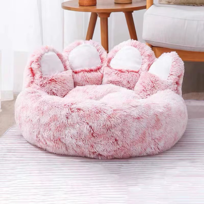 Cute Bear Paw Dog Bed Plush Winter Warm Mat Pets Kennel Large Dog Sleeping Bed Puppy Cat Sofa Blanket Cushion Pets Accessories